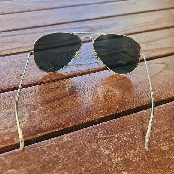 Ray Ban Aviatir Sunglasses Gold Tone Frame - Picture 5 of 5